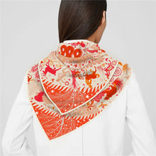 Load image into Gallery viewer, 90cm Animal Horse Twill Silk Scarf Fashion Shawl Luxury Brand Square Scarf Women Hijab Bandana Foulard Neckerchief Head Scarves
