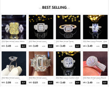 Load image into Gallery viewer, ARRIVAL silver color designer Rings  Two Gifts 88 CZ Wedding Engagement  For Women Brand Wholesale Sepcial Unique R103
