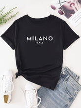 Load image into Gallery viewer, Women&#39;s summer MILANO letter print oversized loose casual round neck short sleeved T-shirt top
