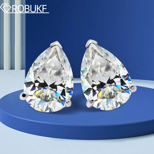 1ct/2ct/4ct Pear Cut Moissanite Stud Earrings With Certificate 100% S925 Sterling Silver Classic Wedding Jewelry for Women Men