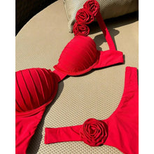 Load image into Gallery viewer, Red Push Up Bikini Micro Bikinis Set 2023 Womens Swimsuit Sexy Female Swimwear Floral Bathing Suit Thong Biquini Swimming Suits
