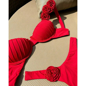Red Push Up Bikini Micro Bikinis Set 2023 Womens Swimsuit Sexy Female Swimwear Floral Bathing Suit Thong Biquini Swimming Suits