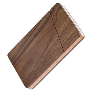 Wooden Men's Wallet Portable Credit Card Holder Walnut Wood ID Name Card Pocket Box Storage Container Men Gift