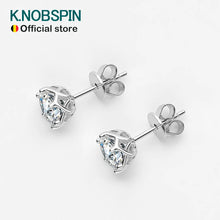 Load image into Gallery viewer, KNOBSPIN 1CT D Color Moissanite Earring S925 Sterling Sliver Plated with 18k White Gold Earrings for Women Wedding Fine Jewelry
