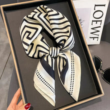 Load image into Gallery viewer, Luxury Brand Neckerchief Spring Square 100% Pure Silk Scarf Women Shawl Ladies Neck Tie Wrist Wrap Hair Ribbon Headband Bandana
