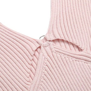Lux Cotton Blouse Desire Shoulder Strap Sweater Women's Retro Slim Stretch Off-Shoulder Small Shirt Hollow Out Beauty