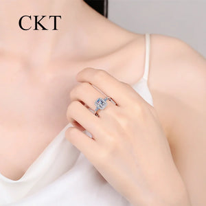 Fashion Platinum 1 Carat Moissanite Diamond Ring for Women Pt950 Light Luxury Personalized Sparkling Wedding Ring Fine Jewelry