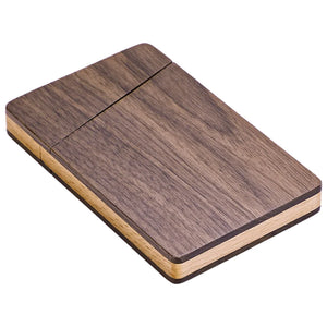 Wooden Men's Wallet Portable Credit Card Holder Walnut Wood ID Name Card Pocket Box Storage Container Men Gift