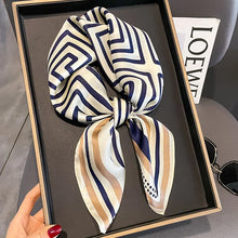 Load image into Gallery viewer, Luxury Brand Neckerchief Spring Square 100% Pure Silk Scarf Women Shawl Ladies Neck Tie Wrist Wrap Hair Ribbon Headband Bandana
