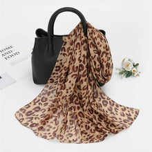 Load image into Gallery viewer, Spain Fashion Sexy Leopard Floral Patchwork Chiffon Silk Scarf Shawl Lady High Quality Wrap Beach Cover-ups Hijab Snood 150*50Cm
