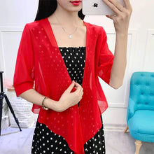 Load image into Gallery viewer, Korean Solid Chiffon Transparent Sunscreen Shawl Female Summer Air Conditioned Blouse Cardigan Neck Guard Cloak Silk Scarf R13
