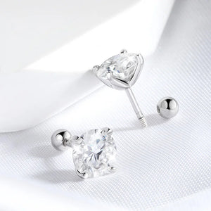 Smyoue 18k Plated 0.2-2ct Moissanite Stud Earrings for Women Solid 925 Sterling Silver Lab Diamond Screw Back Ear Stud Jewelry