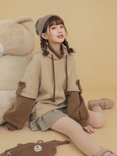 Load image into Gallery viewer, Harajuku Bear Hooded Sweatshirt Women Korean Kawaii Long Sleeve Oversized Hoodies Sweet Y2K Warm Winter Anime Hoodie

