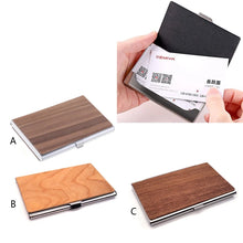 Load image into Gallery viewer, Unisex Wood Business Credit Card Wallet Holder Pocket for Case Box
