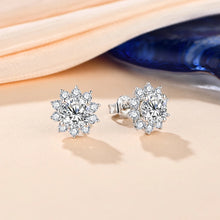 Load image into Gallery viewer, Snowflake Stud Earrings 925 Sterling Silver Jewelry 6.5mm 1.0 Carat Diamond Moissanite Earrings For Women Wedding Gift
