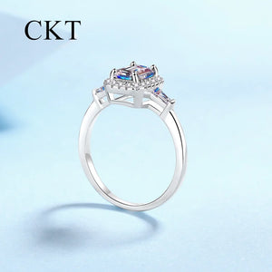 Fashion Platinum 1 Carat Moissanite Diamond Ring for Women Pt950 Light Luxury Personalized Sparkling Wedding Ring Fine Jewelry