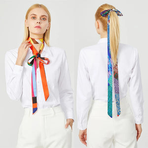 2023 New Fashion Brand Scarf Women Hair Scarf Female Belt Design Skinny Bag Scarves For Ladies Silk Scarf Tie Bag Ribbons