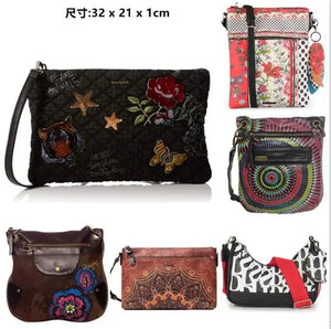 Foreign trade original single Spanish  women's bag embroidery printed shoulder bag zipper Fanny pack fashion new