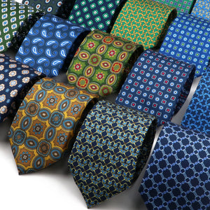 New High Quality Soft Silk Ties 51Colors Fashion 7.5cm Geometric Pattern Necktie For Men Wedding Business Meeting Suit Gravata