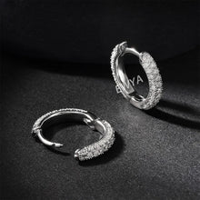 Load image into Gallery viewer, EWYA Luxury Designer 0.8cttw D Color Full 1mm Moissanite Hoop Earrings S925 Sterling Silver Earring For Women Party Fine Jewelry
