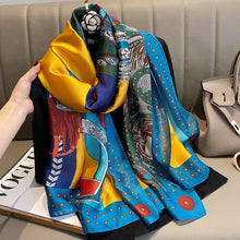 Load image into Gallery viewer, New 180*90cm classic Silk Scarf Women Foulard Office lady Large Fashion Print Beach Hijab shawl warp bandanna muffler pareo
