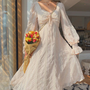 Vintage Fairy Dress Women Elegant Designer Chiffon Dress Long Sleeve French Party Midi Dress Casual Women&#39;s Clothing Autumn 2022