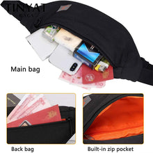 Load image into Gallery viewer, TINYAT New Men Casual Waist Pack Bag Brand Canvas Shoulder Fanny Packs Women Belt Bag Pouch For Money Phone Black Bum Hip Bag
