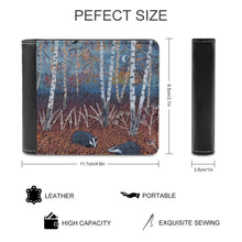 Load image into Gallery viewer, The Badgers Of Autumn Wood Leather Wallet Men Classic Black Purse Credit Card Holder Fashion Men&#39;s Wallet Pictures Of Badgers
