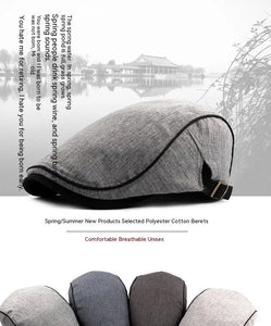 Men Women Cotton Flat Cap Summer Scally Ivy Gatsby Newsboy Beret Driver Cabbie Hunting Hat