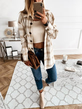 Load image into Gallery viewer, Autumn Spring Vintag Plaid Shirt Women Casual White Long Sleeve Pocket Collared Shirts Top Clothes Fashion New 2023 Fall
