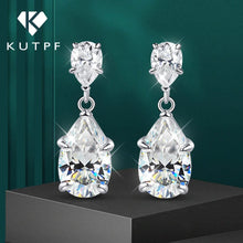 Load image into Gallery viewer, 6.7 Carat Luxury Pear Cut Full Moissnite Drop Earrings for Women S925 Silver Water Drop Diamond Earring with GRA Certificate
