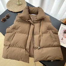 Load image into Gallery viewer, fashion solid women&#39;s winter down jacket stand collar short single-breasted coat preppy style parka ladies chic outwear female
