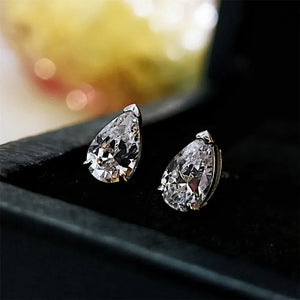 1/2/4Carat Waterdrop Shape Real Moissanite Earrings with Certificates 925 Silver Pear Cut Lab Diamond Stud Earring for Women Men