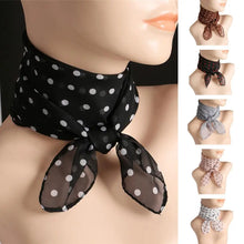 Load image into Gallery viewer, Women Fashion Chiffon polka Dot Scarf Thin Breathable Lightweight Lady Head Neck Square Scarf Ties Bands Neckerchief Shawls
