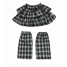 Load image into Gallery viewer, Y2k Girl Plaid Elastic Waist Midi Skirts Leg Warmer Set Lolita A-line Empire Women Gothic Style Rivet Ruflles Mini Skirt Summer
