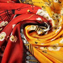 Load image into Gallery viewer, BYSIFA Letters Silk Scarf Shawl Spring Fall Fashion Square Coffee Orange Scarves Foulard Winter Women Headscarves Accessories
