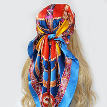 Load image into Gallery viewer, 90*90cm muffler Fashion Silk Scarf Lady Outdoor Print Luxury Neck Hair Decorate Headband Scarf Outdoor Small Kerchief Soft Wrap
