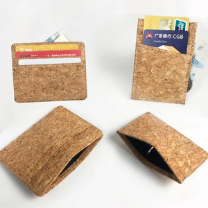 New Style Natural Cork Card Holder Credit Card Case ID Thin And Light Men's Universal Business Card Case Clip Wallet Wholesale