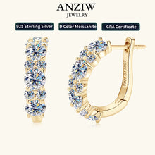 Load image into Gallery viewer, Anziw 2.76CTTW. Moissanite Earrings Luxury 925 Sterling Silver Hoop Stud Earrings for Women Wedding Party 2024 New Jewelry Gifts
