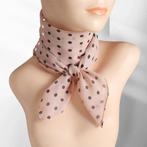 Women Fashion Chiffon polka Dot Scarf Thin Breathable Lightweight Lady Head Neck Square Scarf Ties Bands Neckerchief Shawls