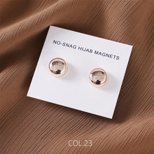 Load image into Gallery viewer, Matte Silk Scarf No Snag Hijab Magnet Brooch Strong Magnetic Buttons Round Silk Scarf Shawl Dual-use Collar Clip Cufflinks
