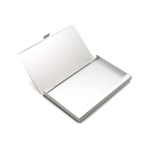 Wood Business card Holder Pocket Stainless Steel & Metal Business Card Holder Case ID Credit Wallet Silver