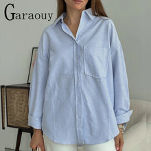 Load image into Gallery viewer, Garaouy Spring Women Single Breasted Blouses Vintage Lapel Collar Long Sleeve Office Lady Female Shirt Chic Pocket Top Blusas
