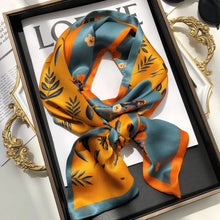 Load image into Gallery viewer, 100% Natural Silk Scarf Women Printed Real Silk Long Ribbon Decoration Neckerchief Ladies Bandana Hair Scarf  Femme Headscarf
