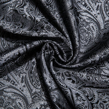 Load image into Gallery viewer, Fashion Silk Scarf Luxury Band Designer Men Women Black Paisley Shawl Bandanna Flulard Muffler Pashmina Barry. Wang A-1022
