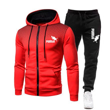 Load image into Gallery viewer, Men&#39;s Football Sets Zipper Hoodie+Pants Two Pieces Casual Tracksuit Male Sportswear Gym Brand Clothing Sweat Suit
