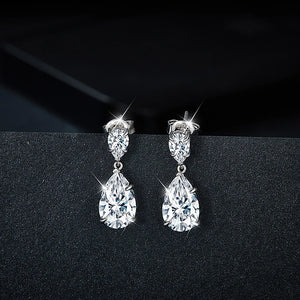 6.7 Carat Luxury Pear Cut Full Moissnite Drop Earrings for Women S925 Silver Water Drop Diamond Earring with GRA Certificate