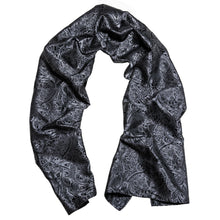 Load image into Gallery viewer, Fashion Silk Scarf Luxury Band Designer Men Women Black Paisley Shawl Bandanna Flulard Muffler Pashmina Barry. Wang A-1022
