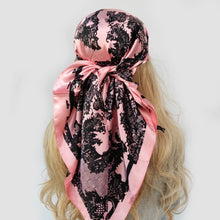 Load image into Gallery viewer, 90*90cm muffler Fashion Silk Scarf Lady Outdoor Print Luxury Neck Hair Decorate Headband Scarf Outdoor Small Kerchief Soft Wrap
