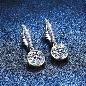 JoyceJelly 1CT 2CT D Color Moissanite Drop Earrings S925 Sterling Silver Fine Jewelry Women's Ear-drops For Wedding Luxury Gifts